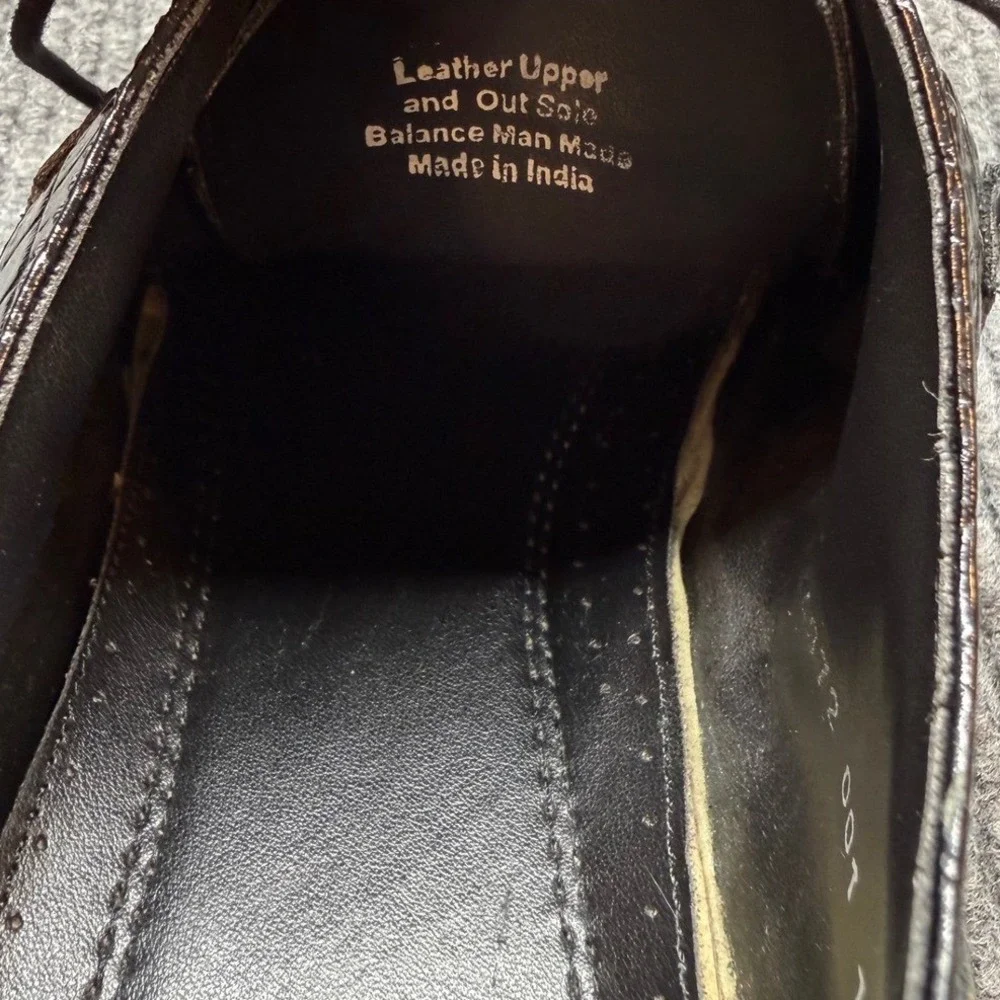 Stacy‎ Adams Croc Lizard Embossed Dress Shoes Mens 11.5 Black Leather Oxford